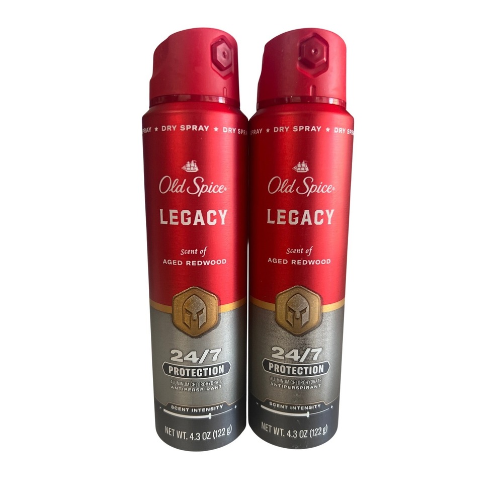 Old Spice Legacy Aged Redwood Dry Spray Antiperspirant 4.3oz 2 Pack Mens NEW